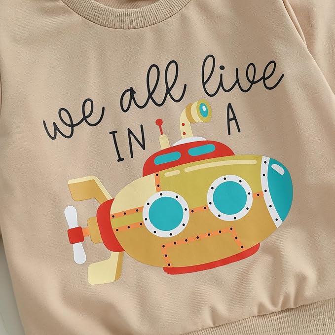 WZTYYDS Toddler Baby Boy Fall Clothes Letter Truck Long Sleeve Pullover Sweatshirt Tops Joggers Pants Set Winter Outfits