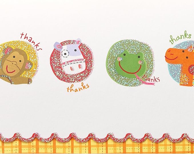 Papyrus Baby Shower Thank You Cards with Envelopes, Animals (14-Count)