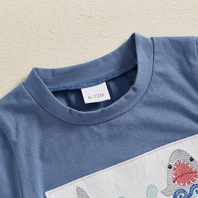 fhutpw Toddler Baby Boy Summer Clothes Tractor Letter Short Sleeve T-Shirt Tops Pockets Casual Shorts Set Infant Outfits