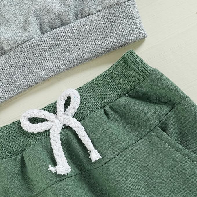 Baby Boy Fall Clothes Set Long Sleeve Letter Print Sweatshirt Pants Toddler Infant Outfits 6 12 18 24 Months 2T