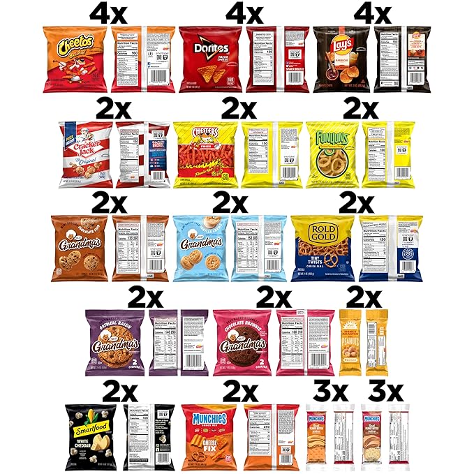 Frito-Lay Ultimate Snack Care Package, Variety Assortment of Chips, Cookies, Crackers & More, 3.39 Pounds, (Pack of 40)