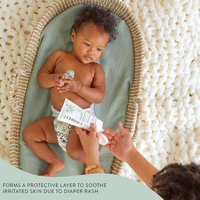 The Honest Company Hypoallergenic Diaper Rash Cream, Moisturizing, Calming Zinc Oxide Ointment, NEA Recognized Cruelty-Free, 2.5 oz