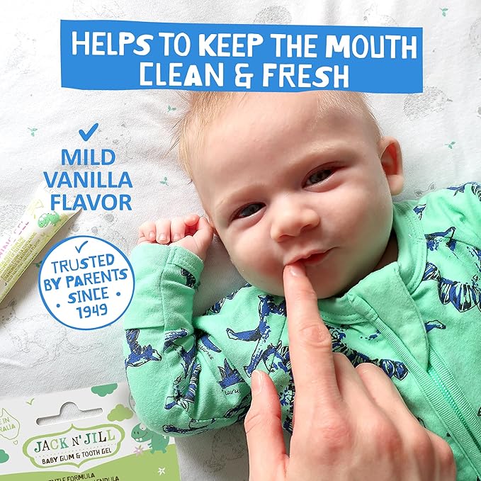 Jack N' Jill Baby Gum & Tooth Oral Gel for Teething Babies - Gentle Teething Essentials with Natural Chamomile & Calendula, No Added Sugars, Suitable for 4 Months & Up - 0.5 oz (15g), 2 Pack