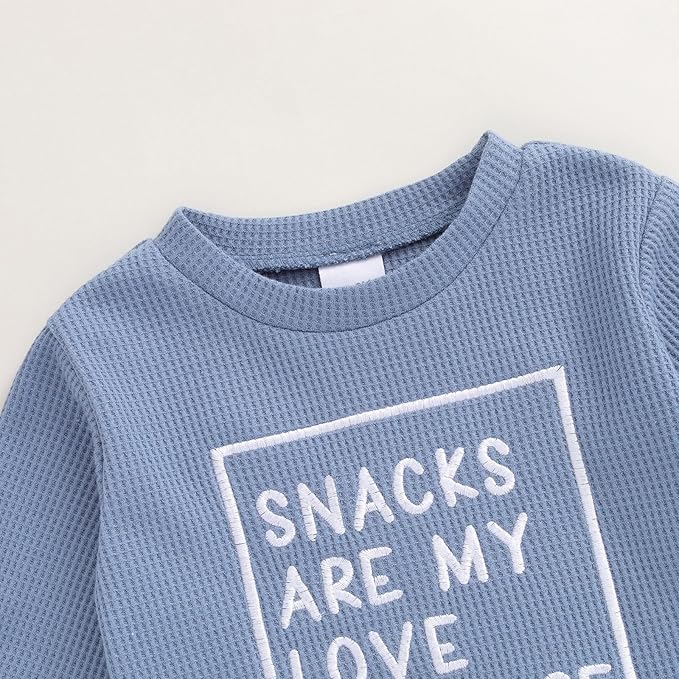 Infant Baby Boy Fall Clothes Set Funny Letter Sweatshirt Pant Outfit Toddler Winter Clothes 6 12 18 Months 2T 3T