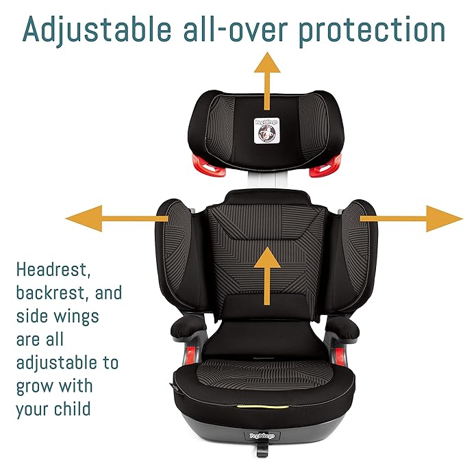 Peg Perego Viaggio Shuttle Plus 120 - Booster Car Seat - for Children from 40 to 120 lbs - Made in Italy - Licorice (Black)