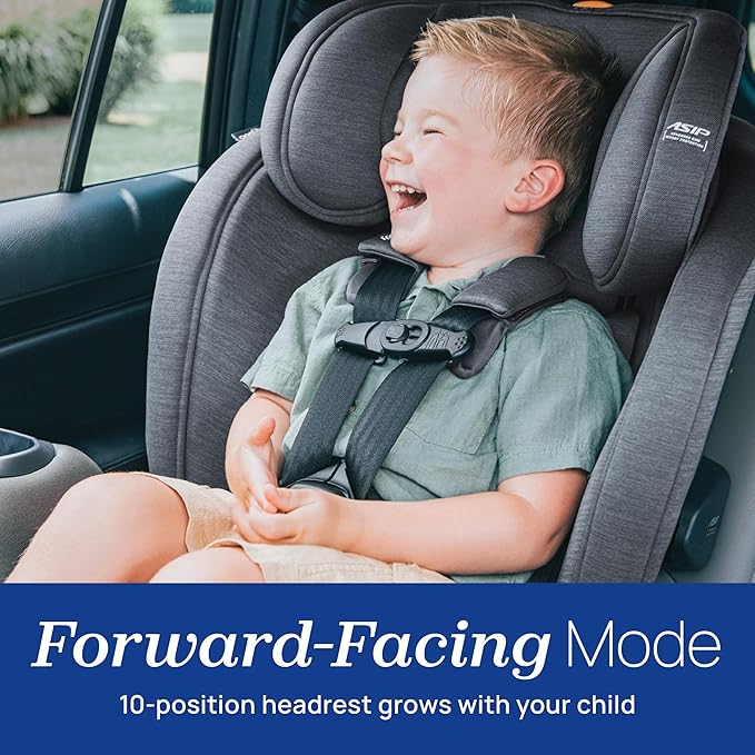 Chicco OneFit LX ClearTex All-in-One Car Seat with LeverLock Installation, Slim Design, Convertible Car Seat, Seat for Infants and Children 5-100 lbs | Smoke/Grey