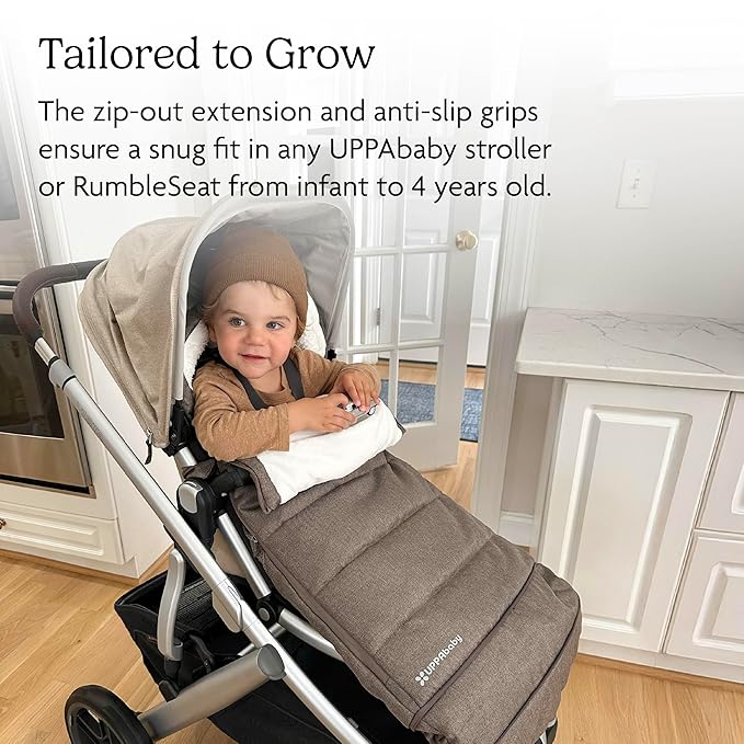 UPPAbaby CozyGanoosh 2-in-1 Seasonal Footmuff - Easily Attaches to UPPAbaby Strollers + RumbleSeat – Versatile, Ultra-Plush Zip-Out Liner for Cold Weather - Julian (Dusty Blue)