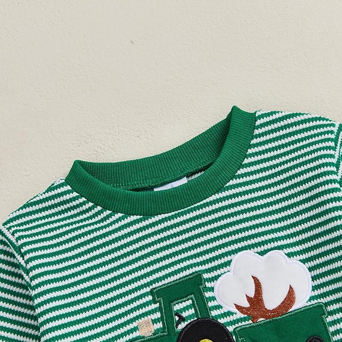 Toddler Baby Boy Fall Winter Outfits Tractor Print Long Sleeve Sweatshirt Pants Set Kids Sweatsuit Clothes