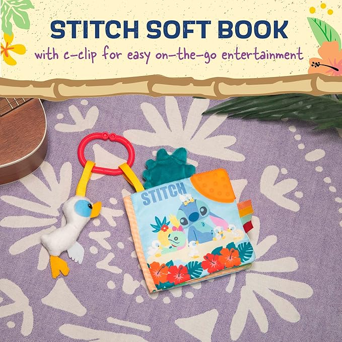 Kids Preferred Disney Baby Lilo & Stitch Soft Book: Stitch ON-The-GO Soft Book, Blue Medium