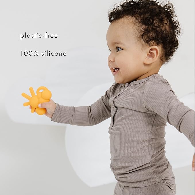 Doddle & Co. The Chew Sunshine Teether with Poppable Bubbles | Toddler Teething Fidget Toy for Baby | Enhaces Oral Fit & Easy to Hold & Grab | Helps in Development for New Born Babies | Pack of 1