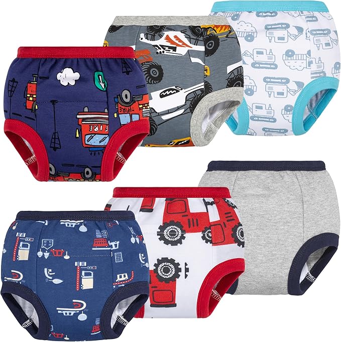BIG ELEPHANT Toddler Training Pants, Soft Cotton Absorbent Training Underwear for Baby Boys & Girls
