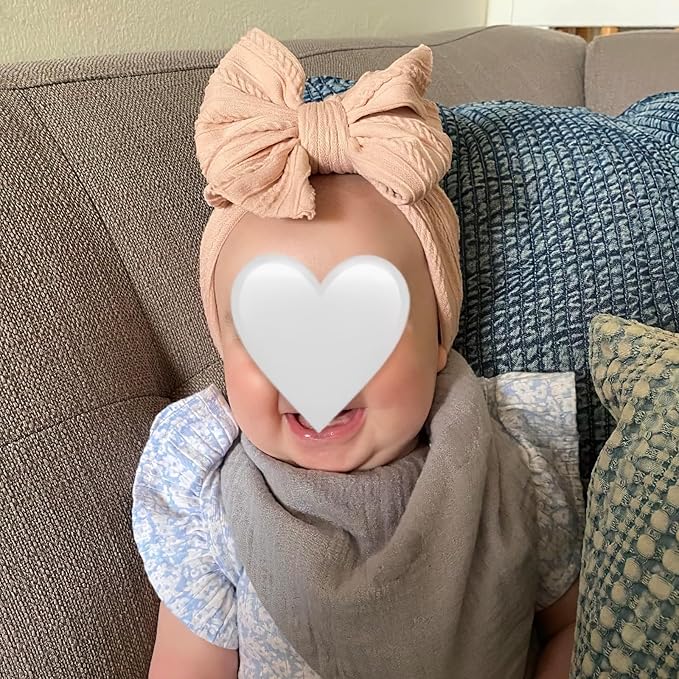 CÉLLOT 6 Pcs Baby Bows Headbands Nylon Hairbands Baby Girl Bows Hair Accessories for Newborn Infant Toddler Essentials (Earth Tone)