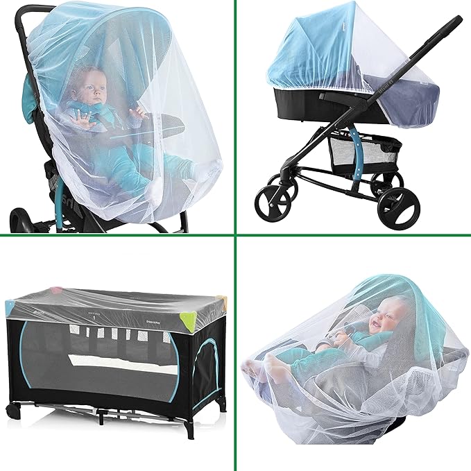 Baby Mosquito Net for Stroller, Car Seat & Bassinet – Premium Infant Bug Netting for Jogger, Carrier & Pack N Play – Toddler Canopy & Gift Packaging White