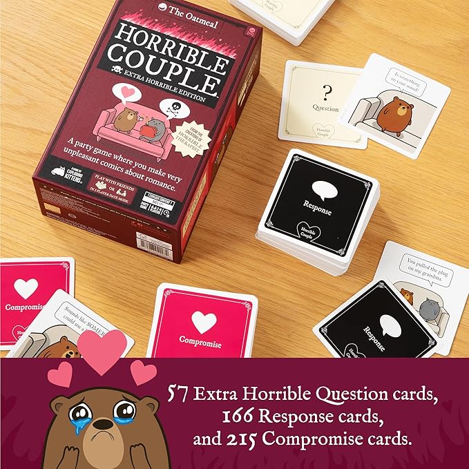 Exploding Kittens Horrible Couple – Extra Horrible Edition – Party Game for 2-8 Players, from The Creators of Horrible Therapist | A Fun Game Night with Friends, Funny Card Game for Adults