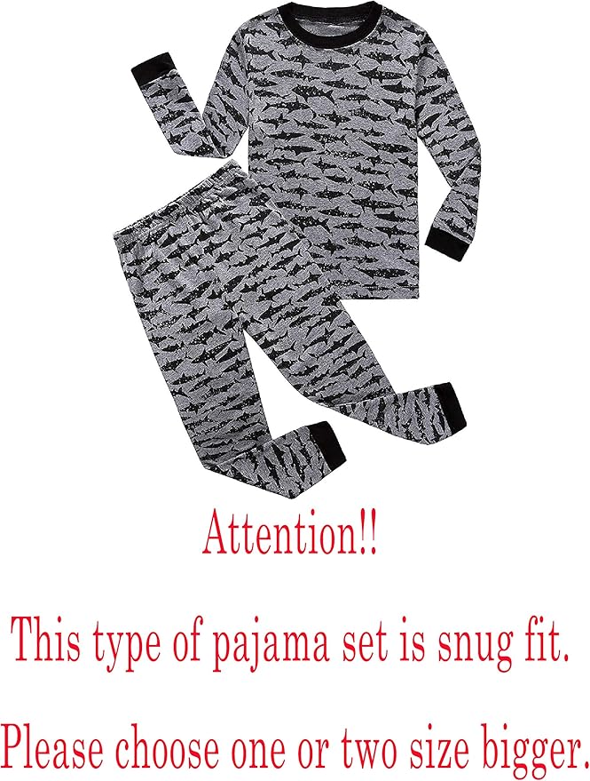 Family Feeling Little Big Boy Pajamas Sets 100% Cotton Pjs Kids Jammies