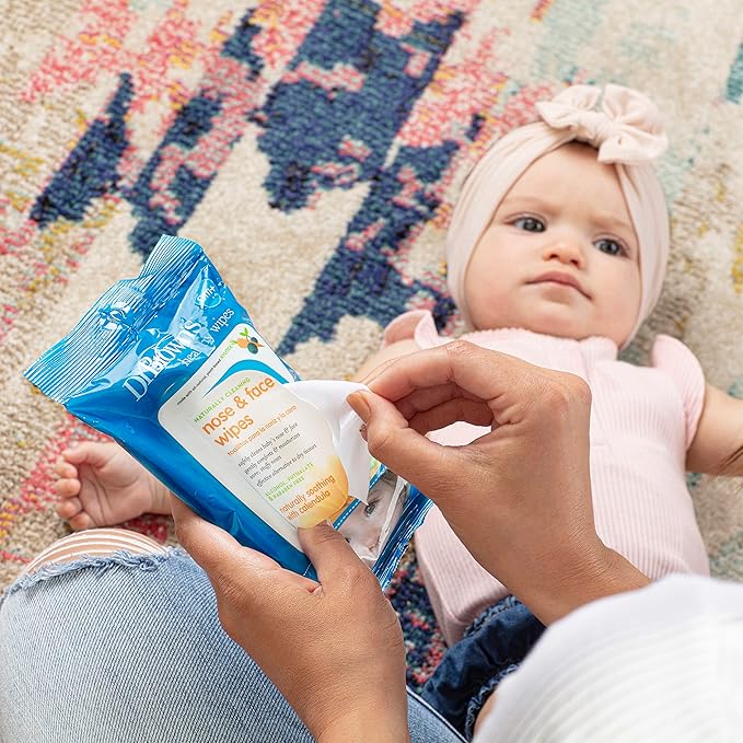 Dr. Brown's Nose and Face Healthy Wipes, Safe Cleaning and Moisturizing for Babies and Toddlers, Hypoallergenic for Sensitive Skin, 30 count, 1-Pack (Packaging May Vary)