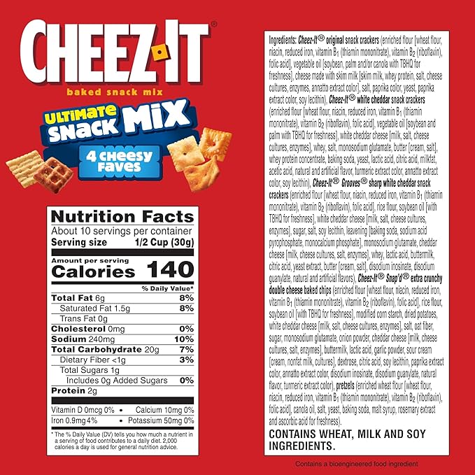 Cheez-It Ultimate Snack Mix, Salty Snacks, Pantry Size, 10.5oz Box (1 Box)