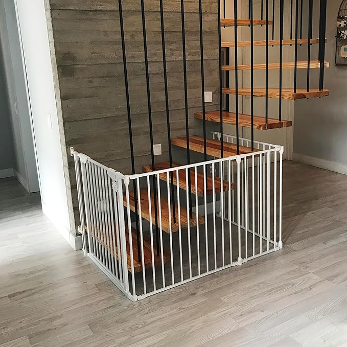 Cardinal Gates EX100 XpandaGate Expandable Baby Gate - Extra Wide Dog Gate - Adjustable Safety Gate for Kids & Pets - 30 to 90 Inches Wide - White
