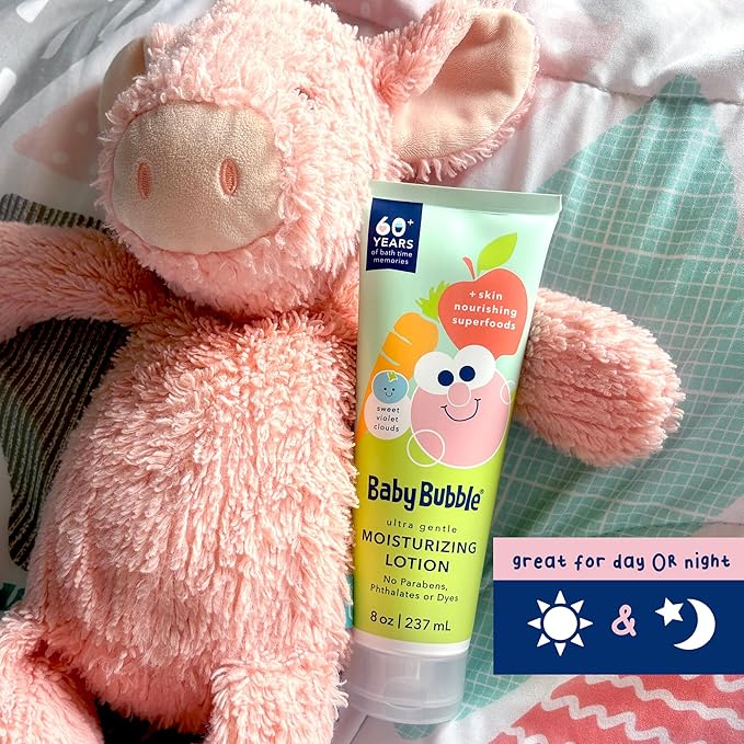 Mr. Bubble Baby Bubble Ultra Gentle Moisturizing Lotion for Babies, Sweet Violet Clouds Scent, 8 oz, Pack of 3