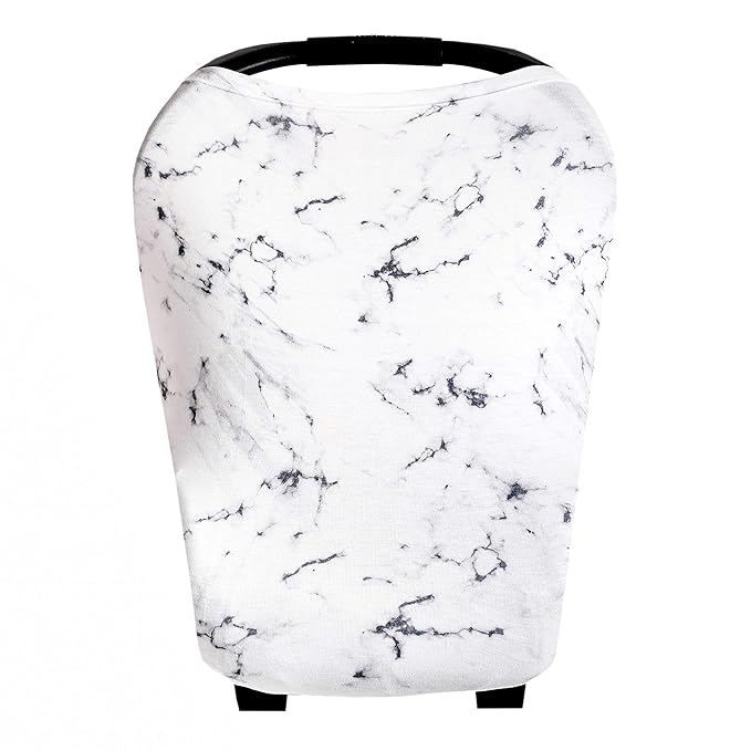 Copper Pearl Multi-Use Cover: Car Seat & Stroller Cover for Sun - Stretchy Fabric, All-Season Use, Stylish Designs, Easy Access for Moms - Marble