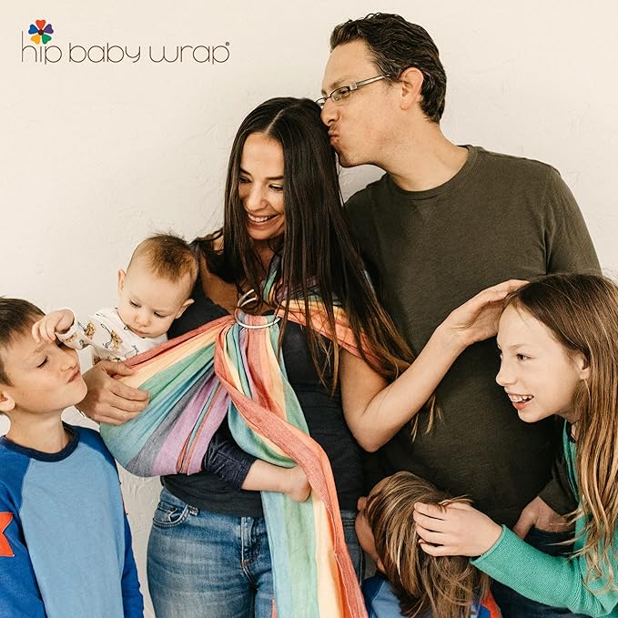 Hip Baby Wrap - Baby Carrier for Infants & Toddlers - Cotton Sling for Nursing, Baby Shower Gifts - Comfortable for Babies 8-35 lbs - Valentine Gifts for Her for Valentines Day - Summer Rainbow