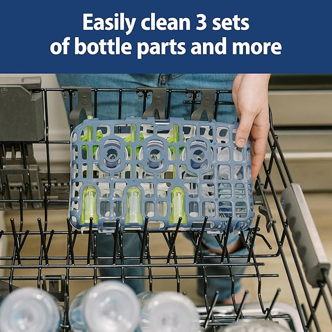 Dr. Brown's Dishwasher Basket for Small Baby Bottle Parts, Pacifiers, and Accessories, Clean, Store and Organize Newborn Essentials, BPA Free