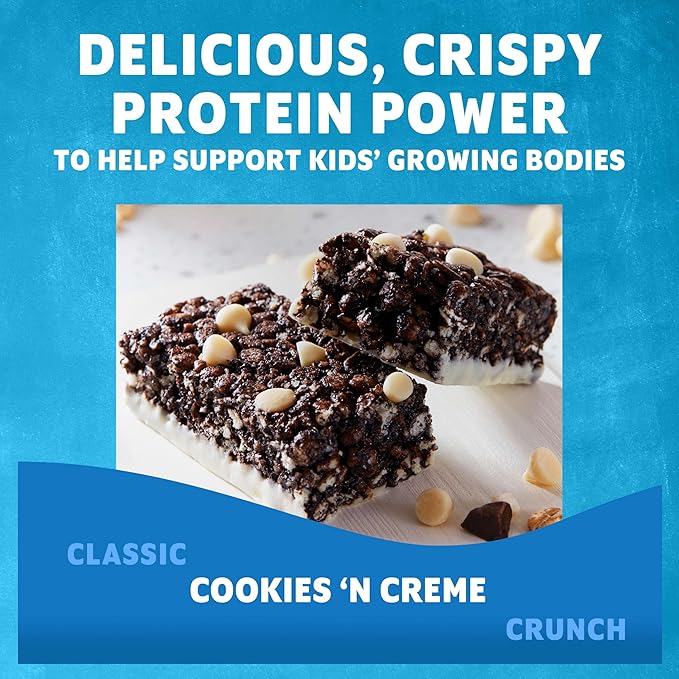 CLIF Kid Zbar Protein - Cookies 'N Creme - Crispy Snack Bars - Made with Organic Oats - Non-GMO - 5g Protein - Gluten Free Protein Bars (15 Pack)