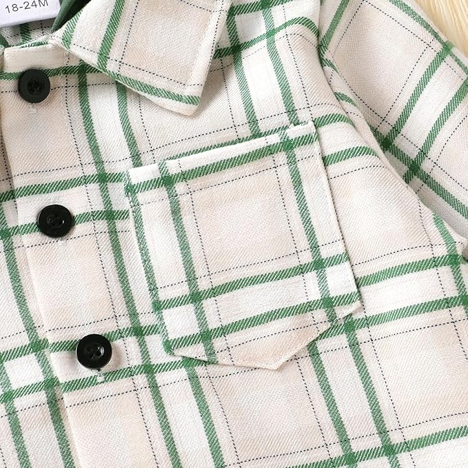 YOUNGER STAR Toddler Kids Boys Girls Flannel Hooded Plaid Shirt Button Baby Red Clothes