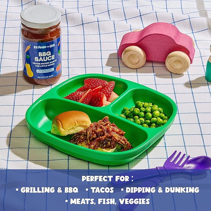 Beyond the Bib - Toddler and Kids Healthy Meal Sauces and Dips - Made with Vegetables, No Added Sugar, No Salt, No Artificial Ingredients - Ready to Eat - For 24+ Months (BBQ - 3 Pack)