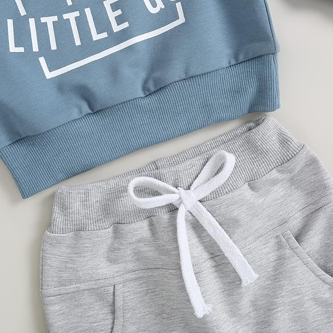 Infant Baby Boy Fall Clothes Set Funny Letter Sweatshirt Pant Outfit Toddler Winter Clothes 6 12 18 Months 2T 3T