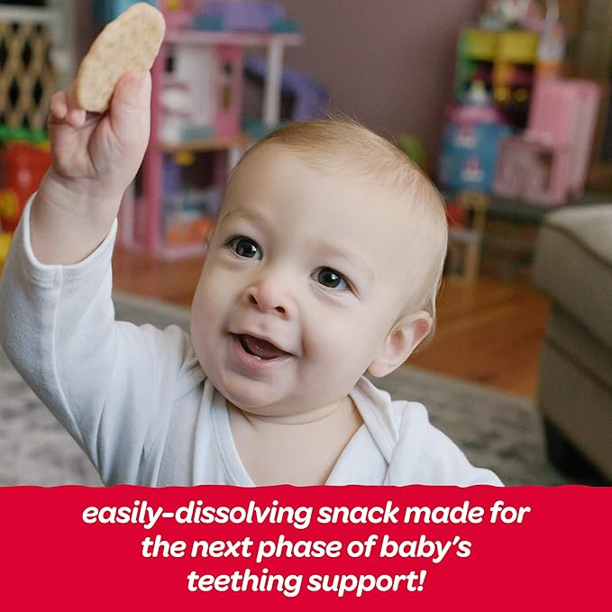 Happy Baby Organics Baby Snacks, Gentle Teething Crackers, Gluten Free & Vegan, Strawberry & Beet, 12 Count (Pack of 6)
