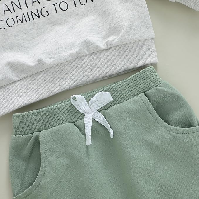 WZTYYDS Toddler Baby Boy Fall Clothes Letter Truck Long Sleeve Pullover Sweatshirt Tops Joggers Pants Set Winter Outfits