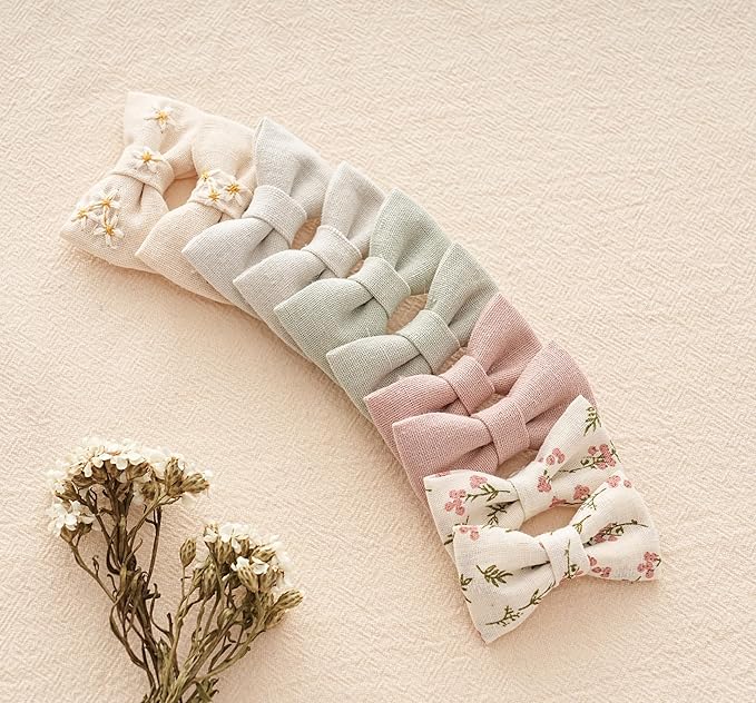 Baby Hair Clips with Bows for Girls,20pc Handmade Fully Lined Hair Barrettes,Hair Accessories for All Age Girls Toddlers Infants kids Gifts