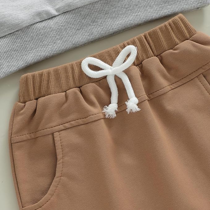 WZTYYDS Toddler Baby Boy Fall Clothes Letter Truck Long Sleeve Pullover Sweatshirt Tops Joggers Pants Set Winter Outfits