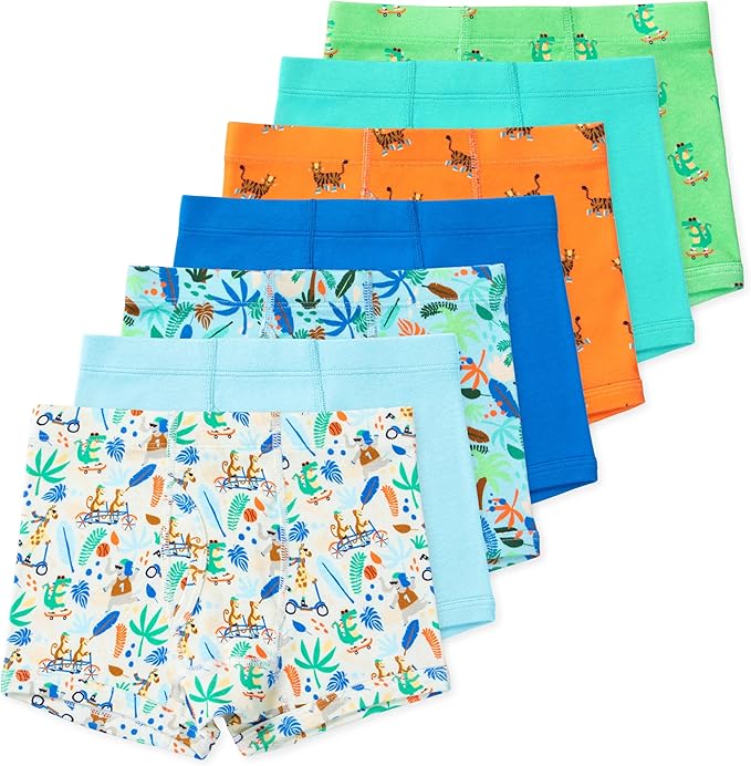 Lucky & Me Nolan Boys GOTS, Organic Cotton, Boxer Briefs, 7-Pack