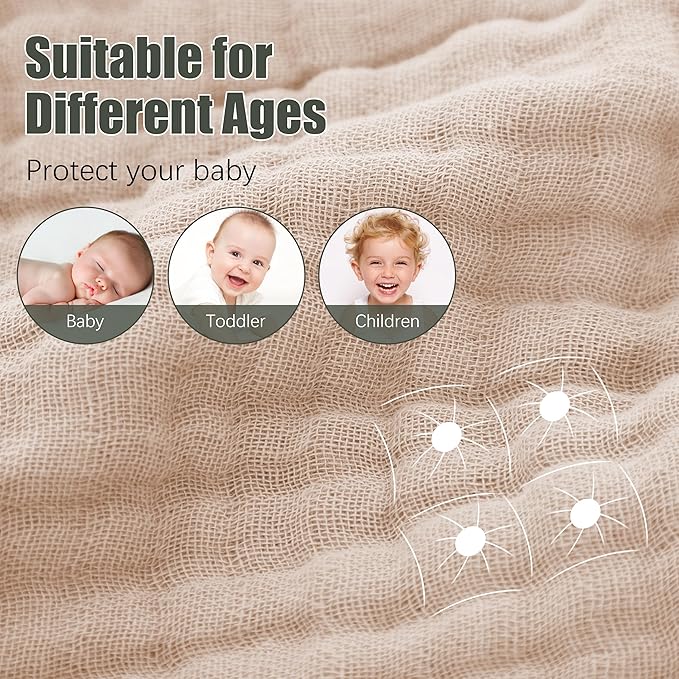 2 Pack Hooded Baby Towels - 100% Muslin Cotton for Newborns, Infants, Toddlers - Large 32x32Inch Size - Highly Absorbent and Essential for Newborn Care, White and Brown