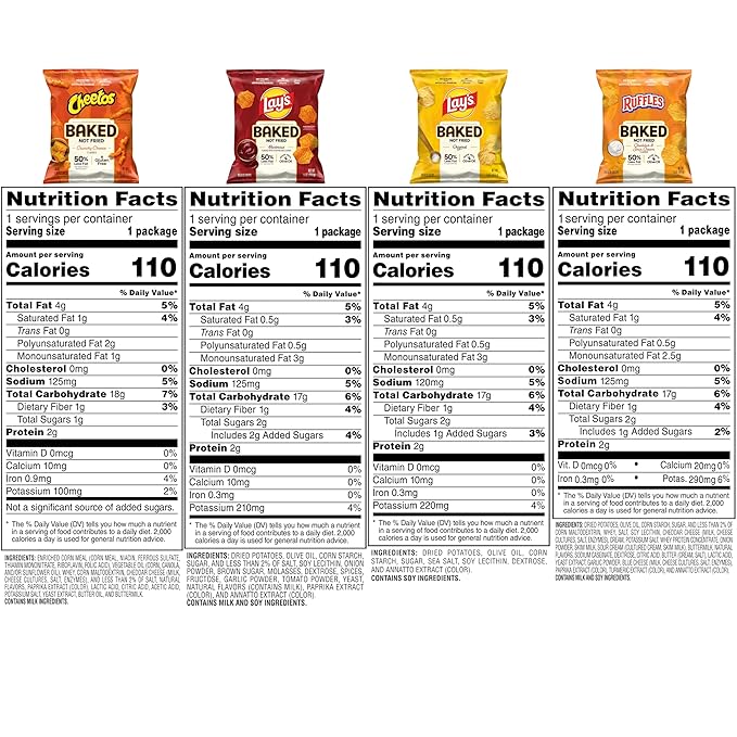 Frito-Lay Baked Variety Pack, 0.875 Ounce Snack Bags (Pack of 21)
