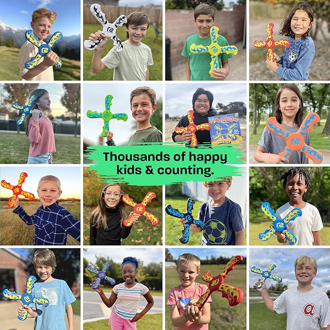 Boomerang for Kids - Easter Gifts for Boys & Girls All Ages - Best Easter Basket Stuffers & Fun Kid Gift Ideas - Outdoor Toys - Fun Children Birthday Party Favors - Valentines Day Gifts For Kids