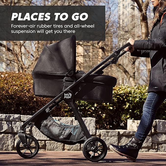 Baby Jogger City Mini GT2 All-Terrain Lightweight Stroller with Forever Air Tires One-Hand Fold and All-Wheel Suspension Pike Exclusive Includes Belly Bar Leatherette Handlebar & Premium Fabric