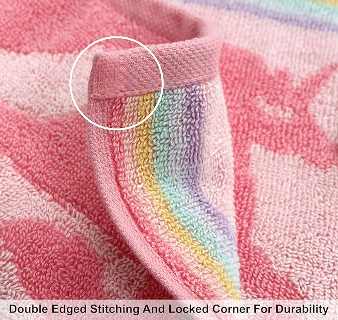 ORIGINAL KIDS Magical Unicorn Washcloths - 12 Pack 100% Cotton Terry Jacquard Wash Cloths - 630 GSM Plush Super Soft Absorbent Gentle Baby Face Towel - Bath Time Travel Daycare - 12 x 12 - Pink Multi