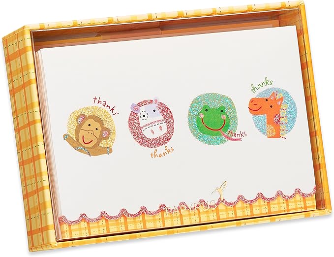Papyrus Baby Shower Thank You Cards with Envelopes, Animals (14-Count)