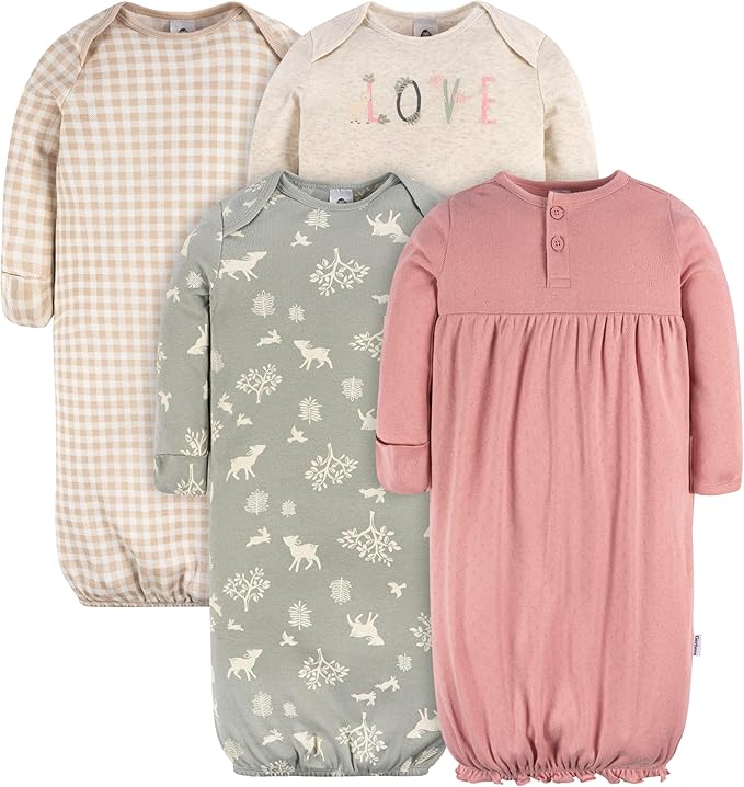 Gerber baby-girls 4-pack Sleeper Gown