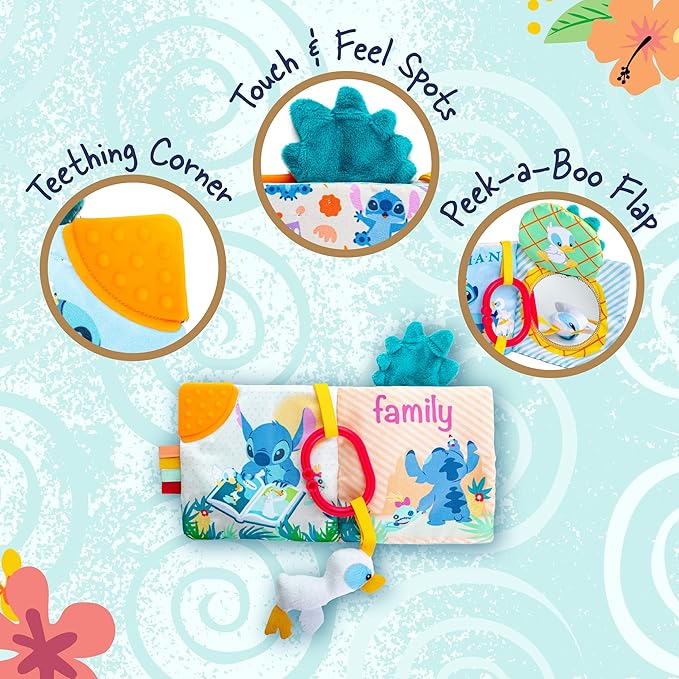 Kids Preferred Disney Baby Lilo & Stitch Soft Book: Stitch ON-The-GO Soft Book, Blue Medium