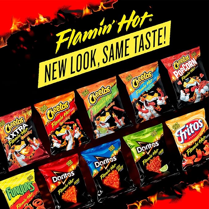 Frito-Lay Flamin' Hot Mix, Variety Pack, 3.34 Pounds, (Pack of 40), Packaging May Vary
