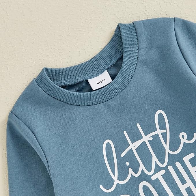 Baby Boy Fall Clothes Set Long Sleeve Letter Print Sweatshirt Pants Toddler Infant Outfits 6 12 18 24 Months 2T