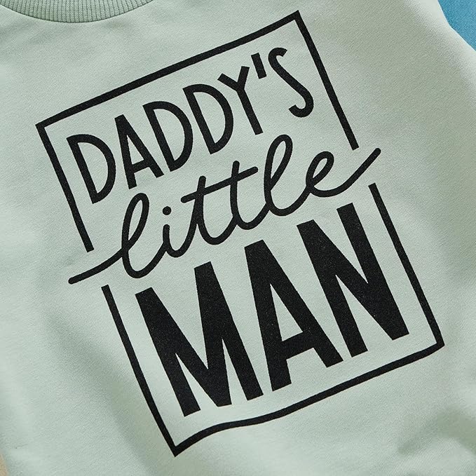 Toddler Boy Outfit Mama's Little Man Long Sleeve Sweatshirt And Pants Set Infant Baby Boy Fall Winter Clothes