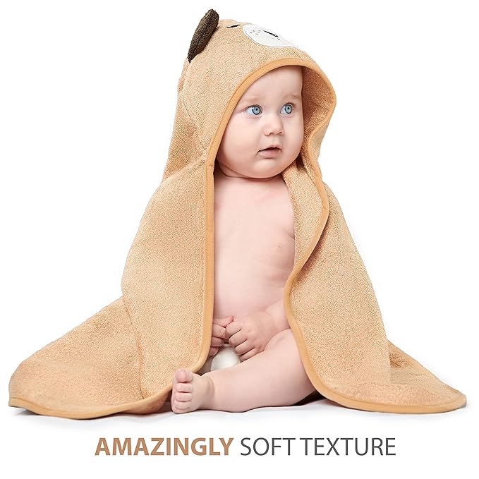 MINIBOO Hooded Baby Towels for Newborn & Toddler - Super Soft Baby Bath Towels with Hood, Highly Absorbent Viscose Made from Bamboo Hooded Towel for Boys, Girls, Newborn Essentials
