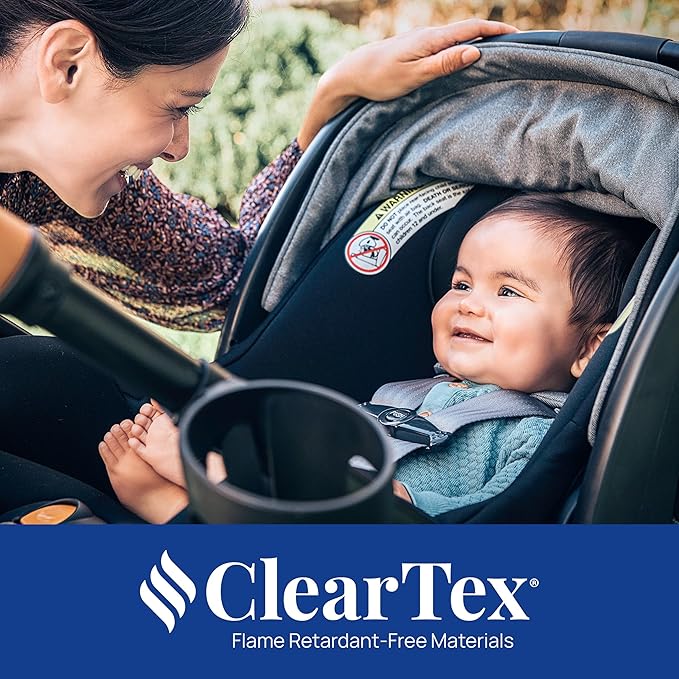 Chicco KeyFit Max Zip ClearTex Infant Car Seat and Base, Rear-Facing Seat for Infants 4-30 lbs., Infant Head and Body Support, Compatible with Chicco Strollers, Baby Travel Gear | Sierra/Beige