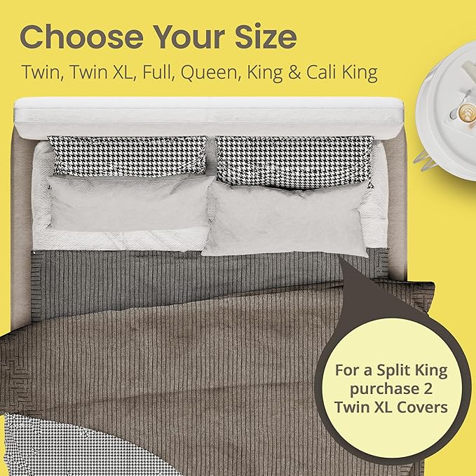 SafeRest Waterproof Mattress Protector Queen Size – Absorbent Breathable Soft Fitted Bed Cover with 18" Deep Stretchable Pockets – Machine Washable Queen Mattress Cover