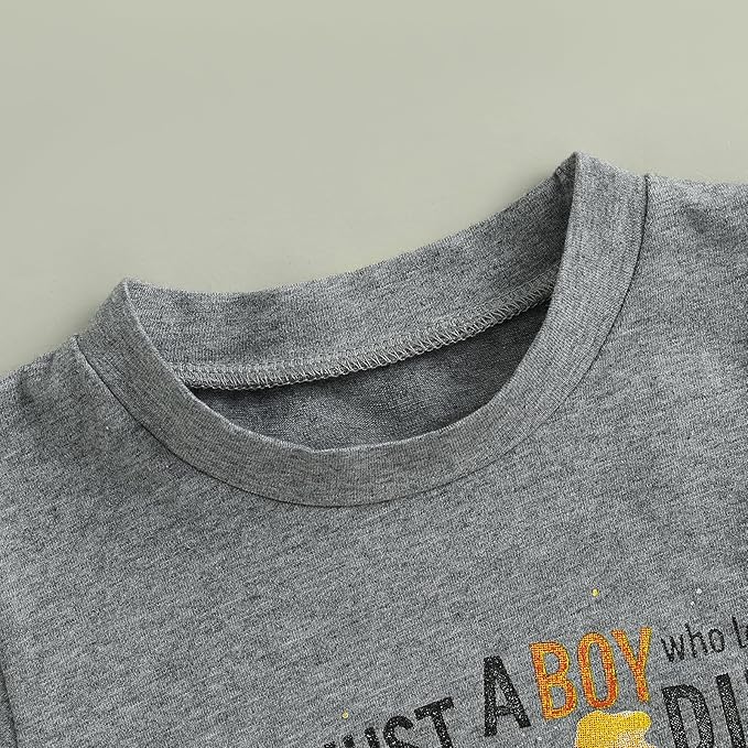Toddler Baby Boy Clothes Summer Short Sleeve Trucks Tractors Print T-Shirt Tops Solid Color Shorts Set Casual Outfit
